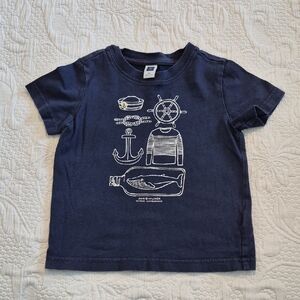 Janie and Jack boys 2T navy short sleeve shirt nautical theme design  GUC